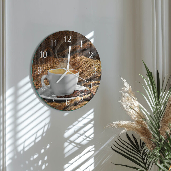 Round wall clock Coffee Beans