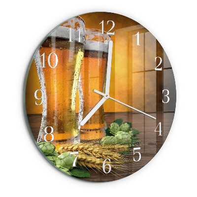 Round wall clock Glasses of beer
