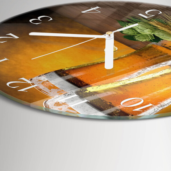 Round wall clock Glasses of beer