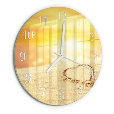 Round wall clock Heart in the Sand