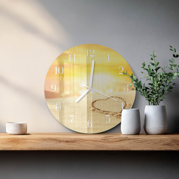 Round wall clock Heart in the Sand