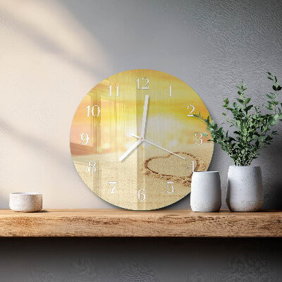 Round wall clock Heart in the Sand