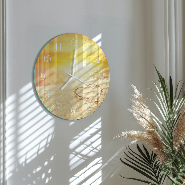 Round wall clock Heart in the Sand