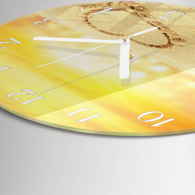 Round wall clock Heart in the Sand
