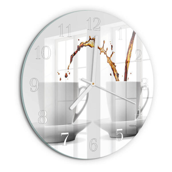 Round wall clock Cups of coffee