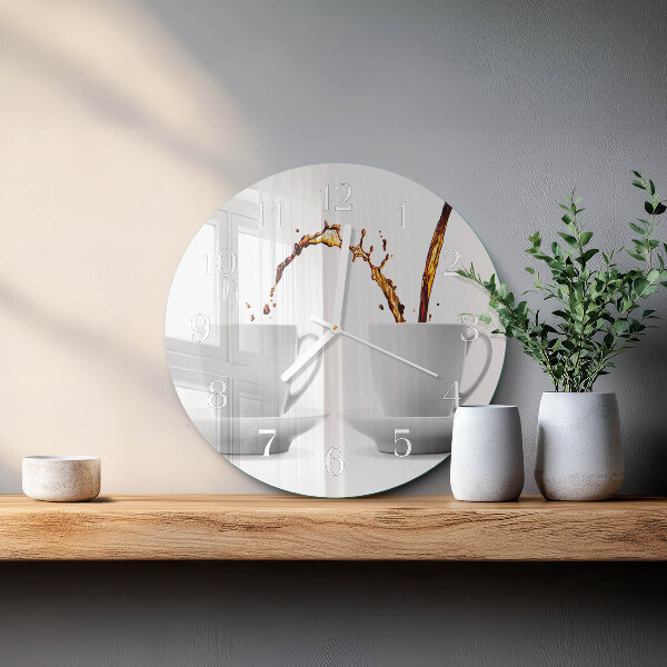 Round wall clock Cups of coffee