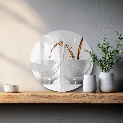 Round wall clock Cups of coffee