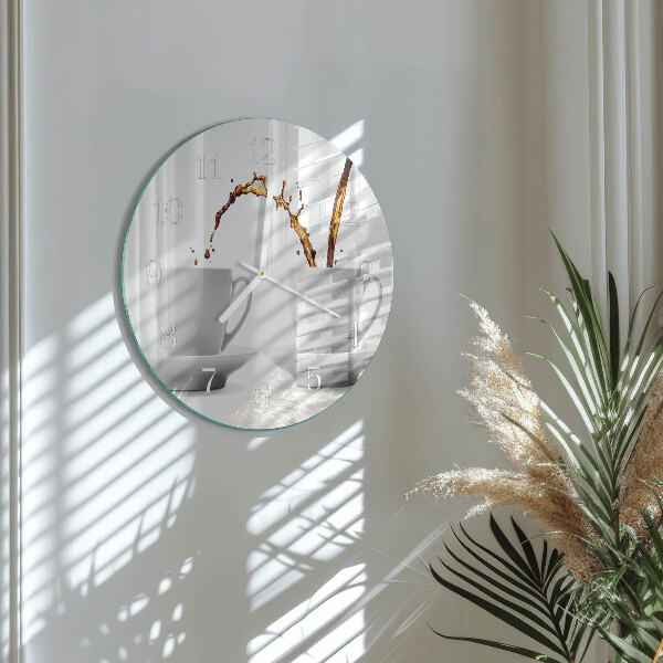 Round wall clock Cups of coffee