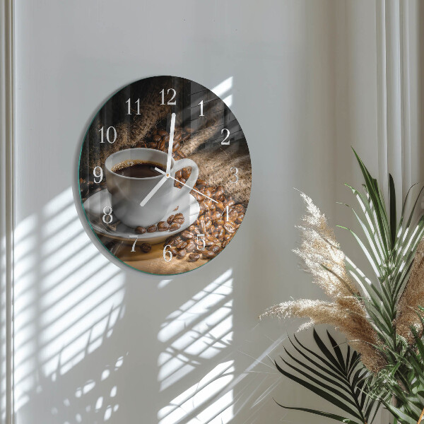 Round wall clock Coffee