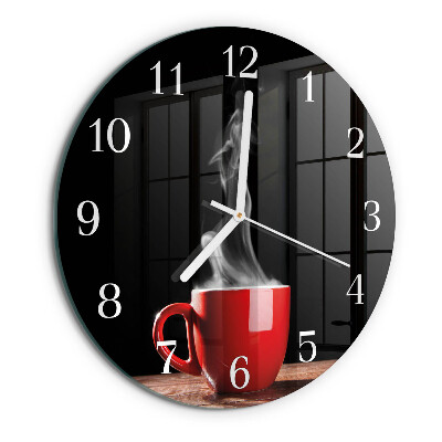 Round wall clock Cup of Coffee