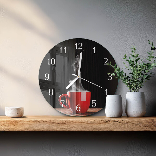 Round wall clock Cup of Coffee