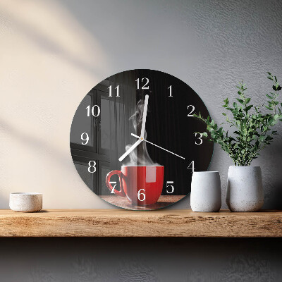Round wall clock Cup of Coffee