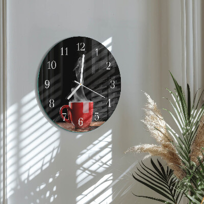 Round wall clock Cup of Coffee