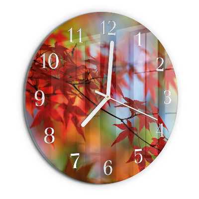 Round wall clock Maple Leaves