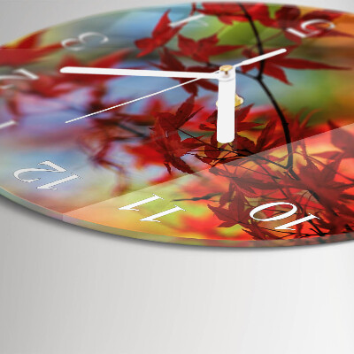 Round wall clock Maple Leaves