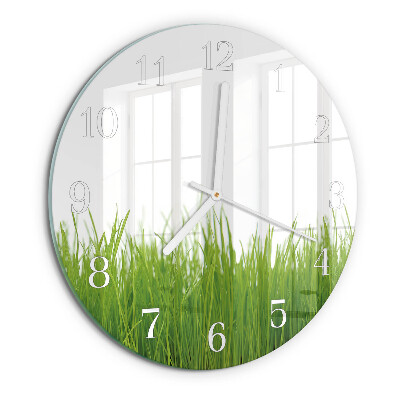 Round wall clock Grass