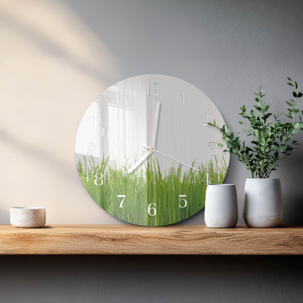 Round wall clock Grass