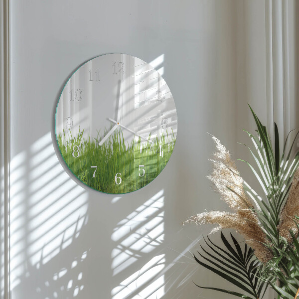 Round wall clock Grass