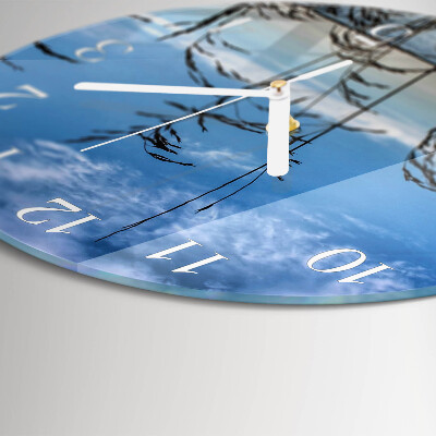 Round wall clock Grass