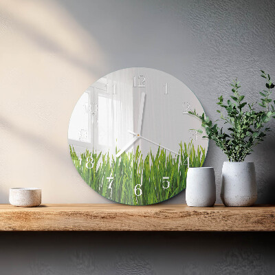 Round wall clock Grass