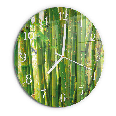 Round wall clock Bamboo Plant