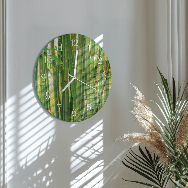 Round wall clock Bamboo Plant