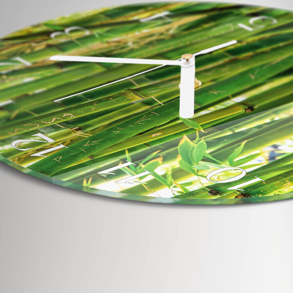 Round wall clock Bamboo Plant