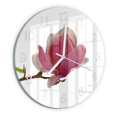 Round wall clock Magnolia Flower
