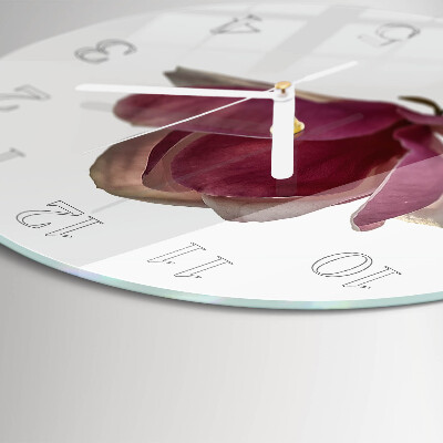 Round wall clock Magnolia Flower