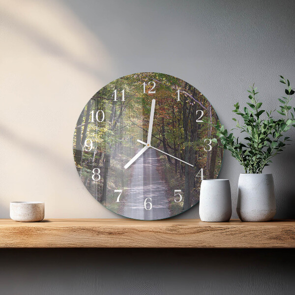 Round wall clock Forest Path
