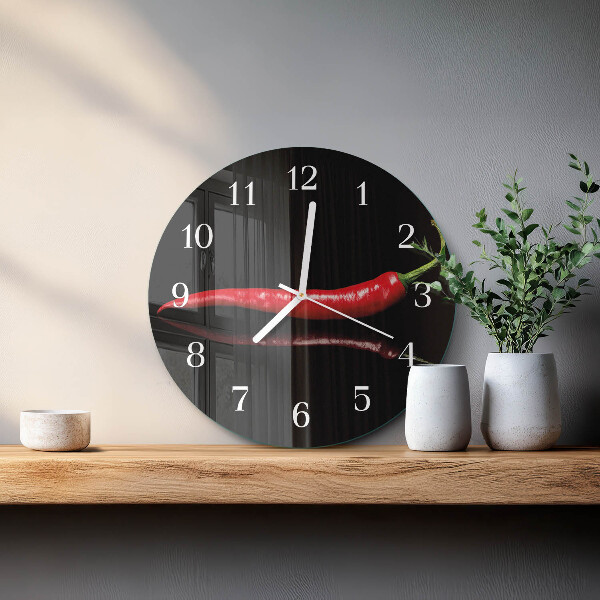 Round wall clock Chili pepper