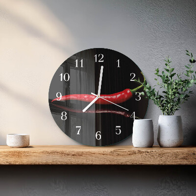 Round wall clock Chili pepper