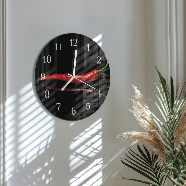 Round wall clock Chili pepper