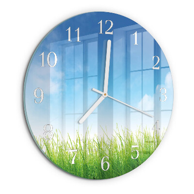 Round wall clock Grass