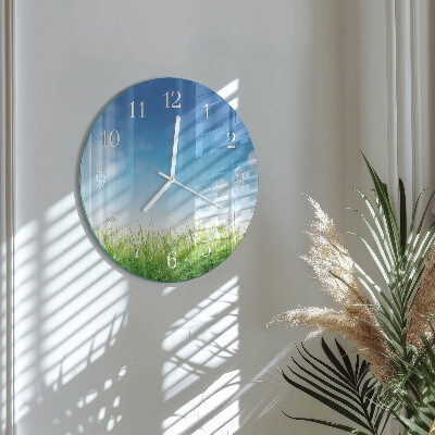 Round wall clock Grass