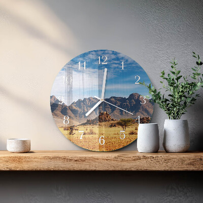 Round wall clock Mountains