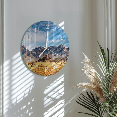 Round wall clock Mountains