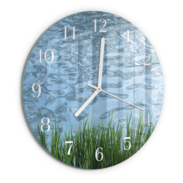 Round wall clock Grass Water