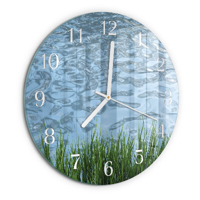 Round wall clock Grass Water