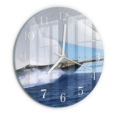Round wall clock Sailboat