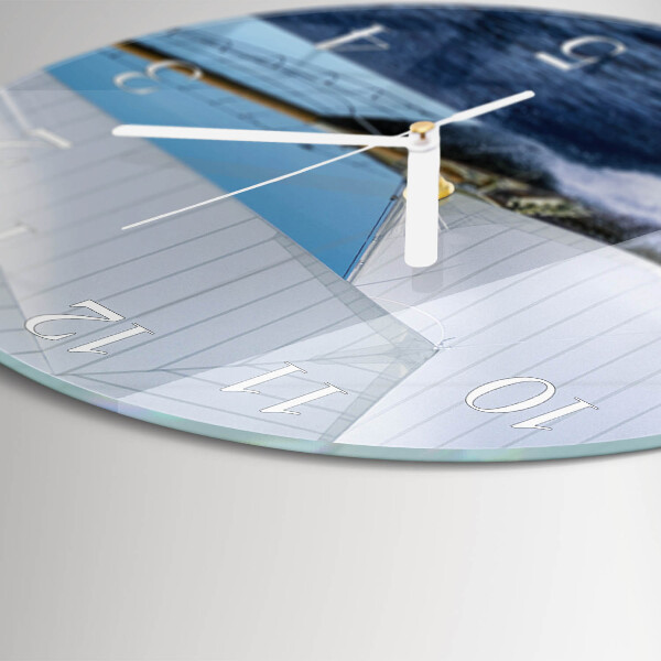 Round wall clock Sailboat