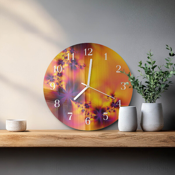 Round wall clock Flowers