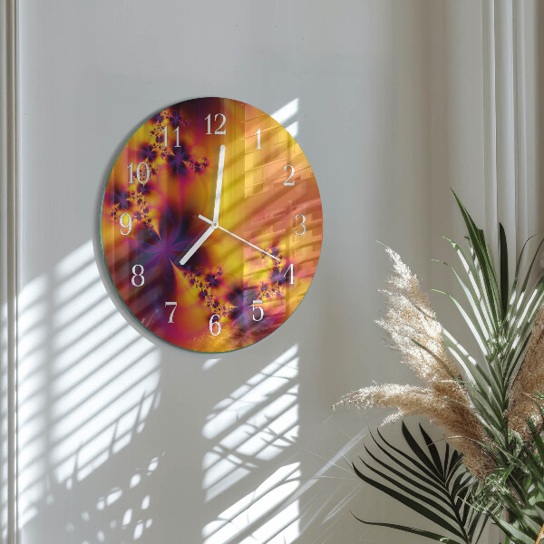 Round wall clock Flowers