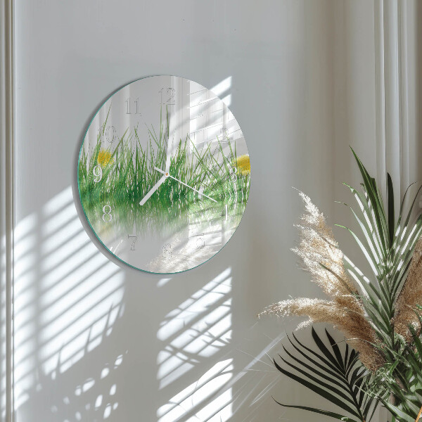 Round wall clock Grass