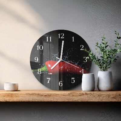Round wall clock Chili peppers