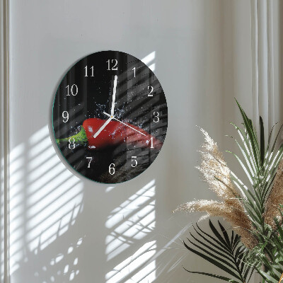 Round wall clock Chili peppers