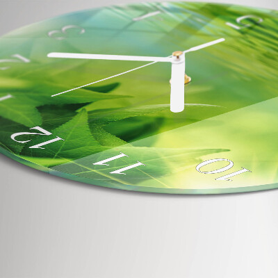 Round wall clock Leaves