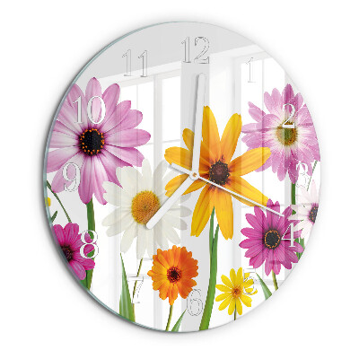 Round wall clock Flowers