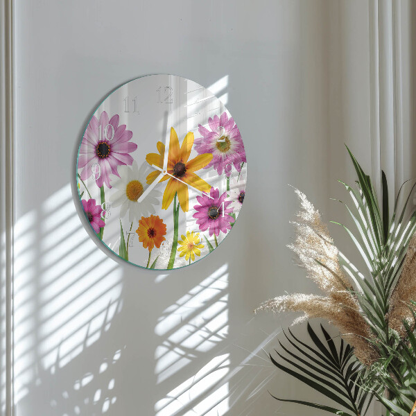 Round wall clock Flowers