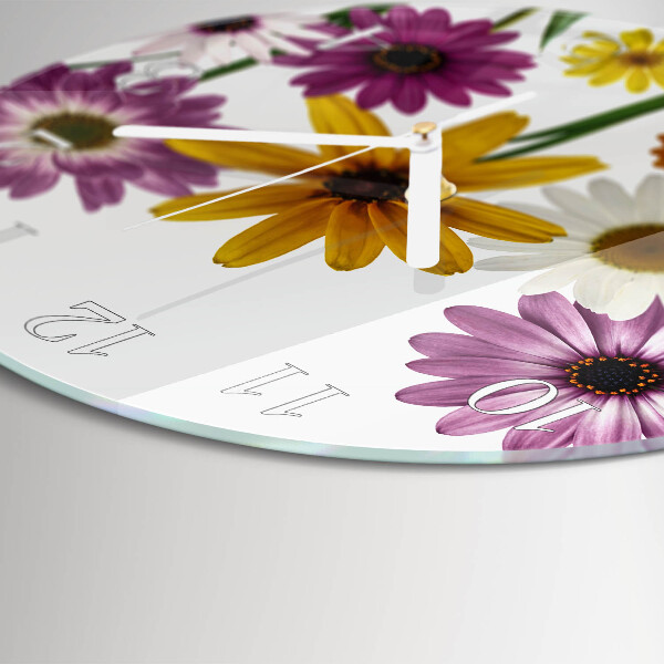 Round wall clock Flowers